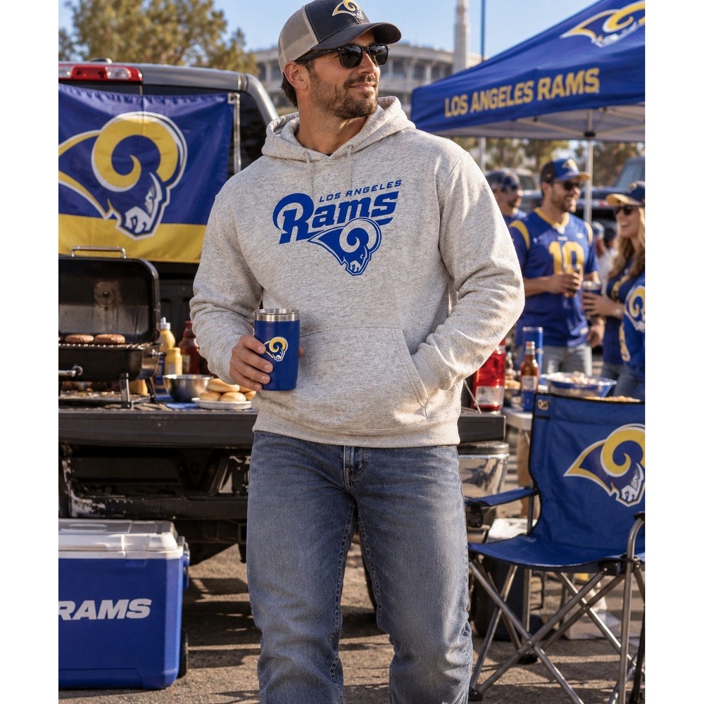 Los Angeles Rams Hoodie Adult Small Gray NFL Team Apparel Pullover NWT